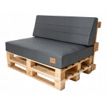 Paletové sedenie Golden Garden GG81 - podsedák a vankúš 120cm x 80cm x 15cm prešívaný eko koža grafitová